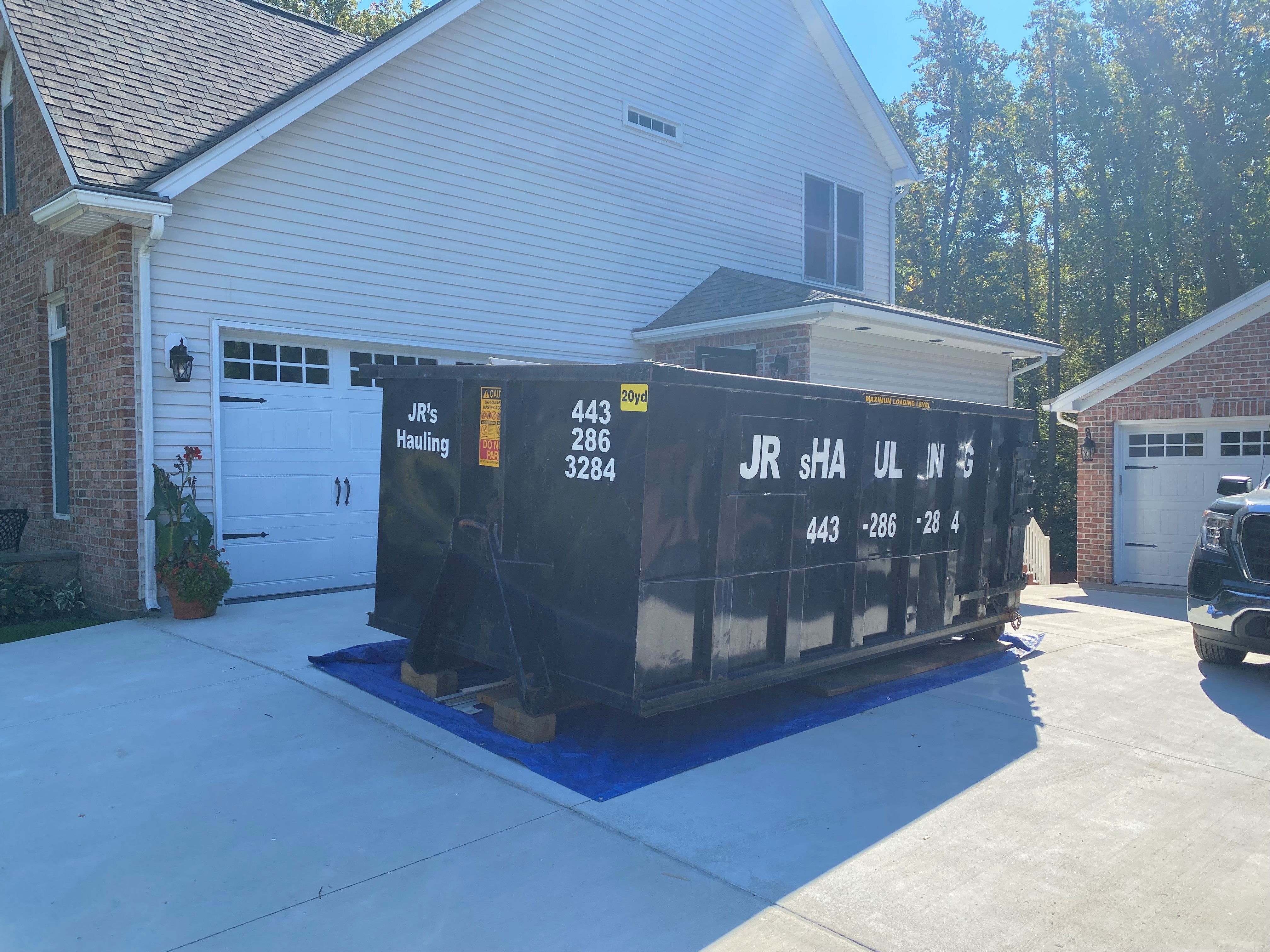 affordable dumpster rental - JRS DUMPSTER RENTAL roll off dumpster delivery driveway Bel Air MD residential jobsite