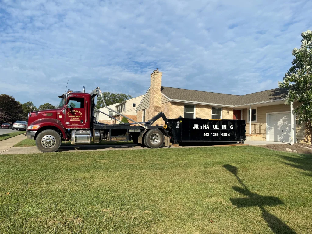 garbage dumpster rental - JRS DUMPSTER RENTAL roll off dumpster delivery process driveway Edgewood MD container placement