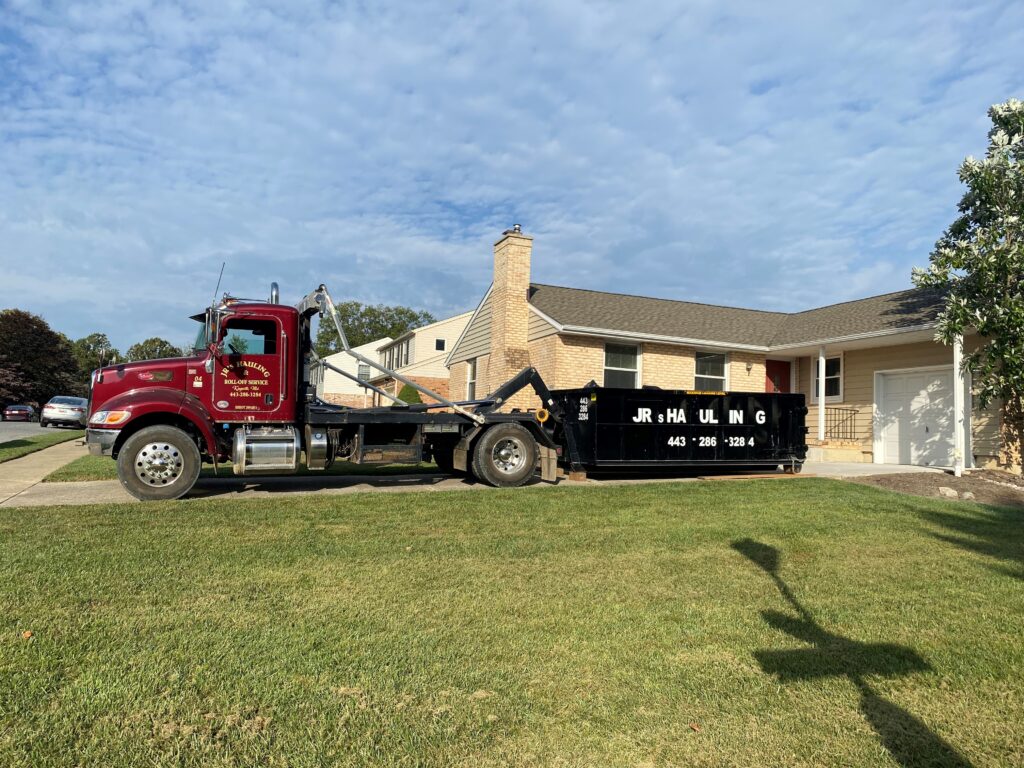 garbage dumpster rental - JRS DUMPSTER RENTAL roll off dumpster delivery process driveway Edgewood MD container placement